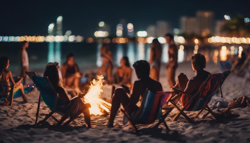 beach bonfires and activities