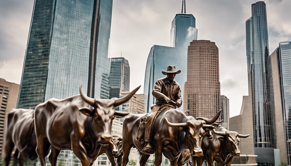 bronze sculpture of cattle