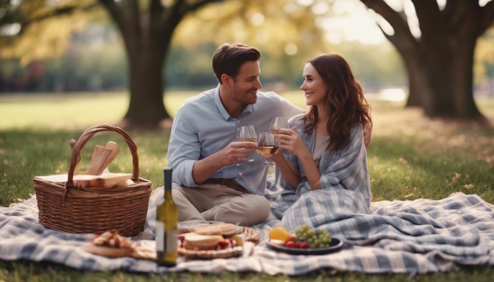 enjoying a leisurely picnic