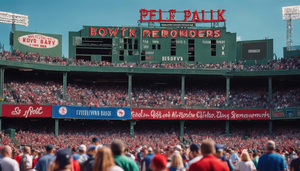 enjoying baseball at fenway