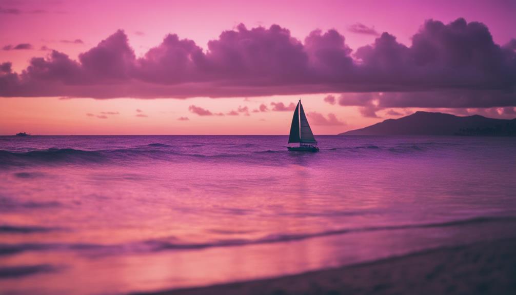 glowing dusk sailboat trip