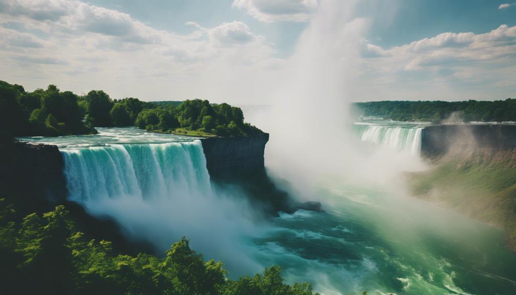 powerful waterfall in nature