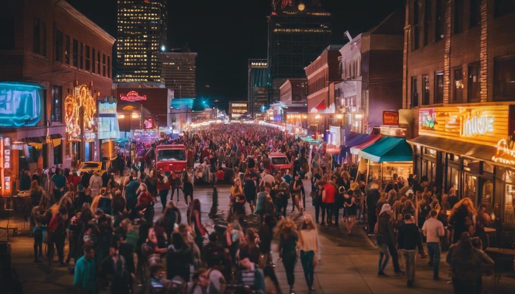 vibrant city nightlife scene