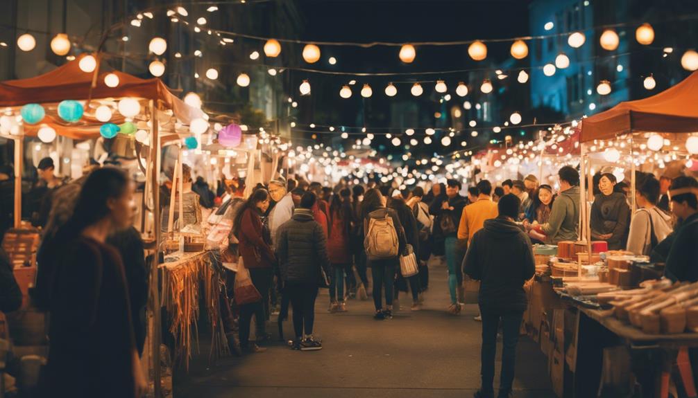 vibrant night market scenes