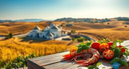 sunlit villages and seafood
