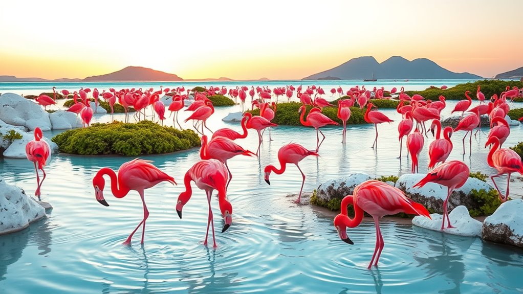 flamingo adaptations in hypersaline lagoons