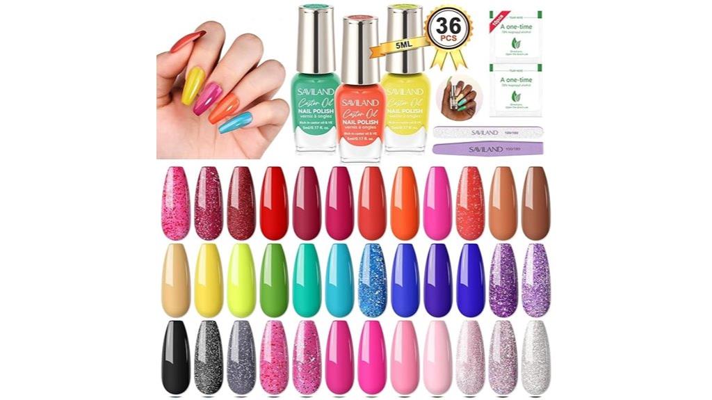 36 color air dry nail set