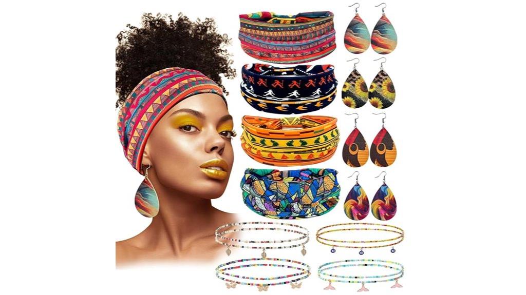 african headband leather earrings