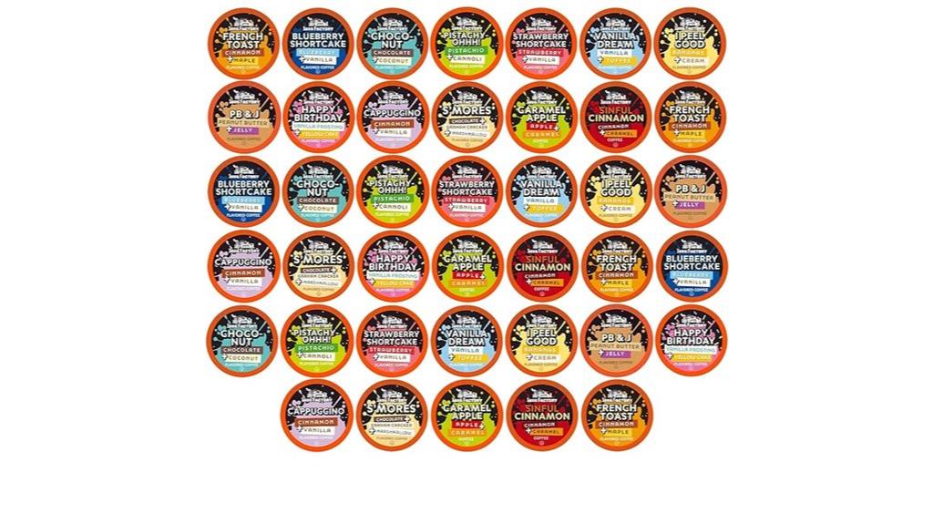 assorted java coffee pods