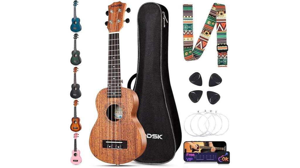 beginner 21 inch soprano ukulele