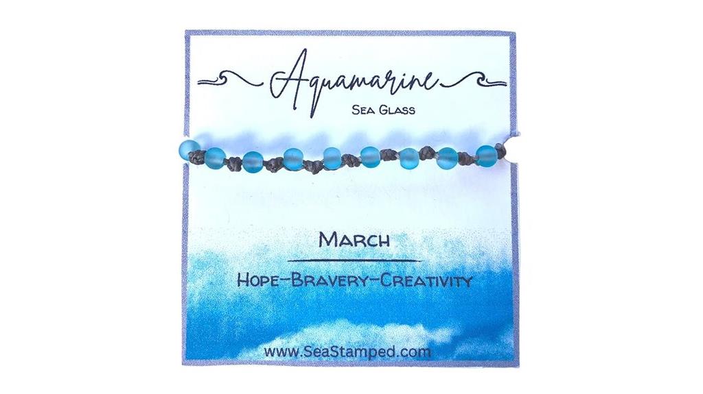 birth month sea glass bracelet