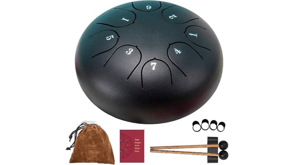 black 8 note steel drum