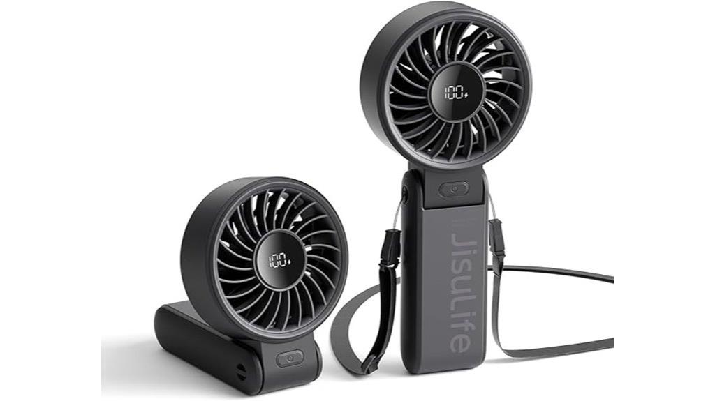 black handheld fan