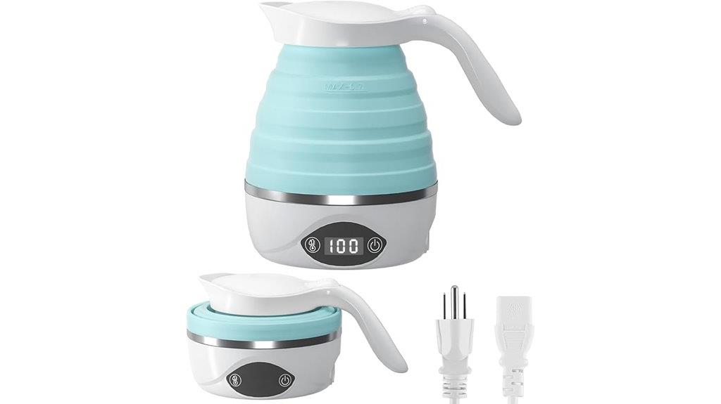 blue collapsible electric kettle