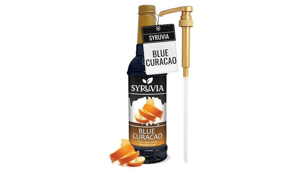 blue curacao syrup bottle