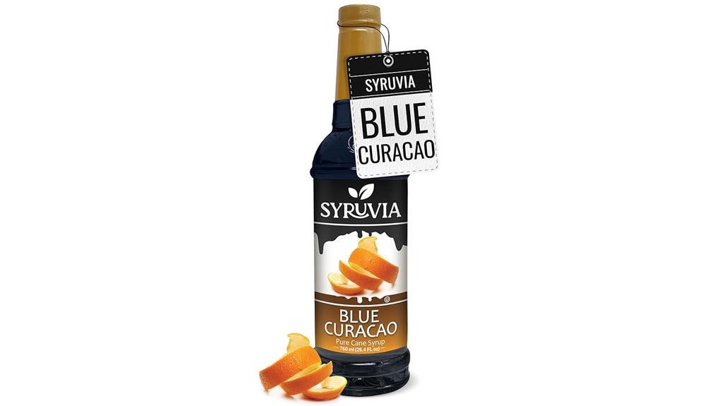 blue curacao syrup bottle