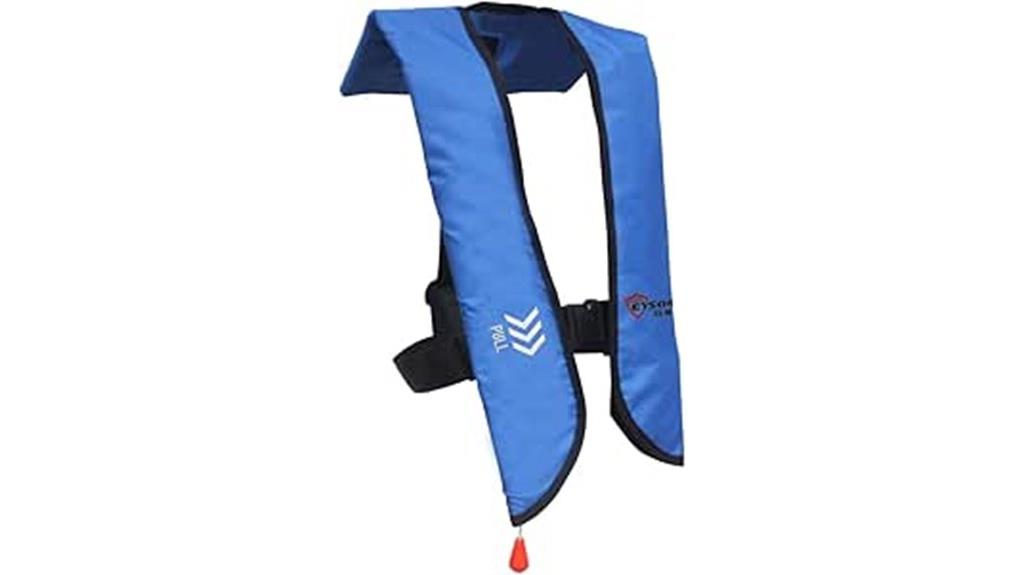 blue manual inflatable vest