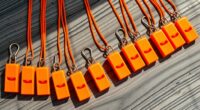 bright orange marine emergency whistles