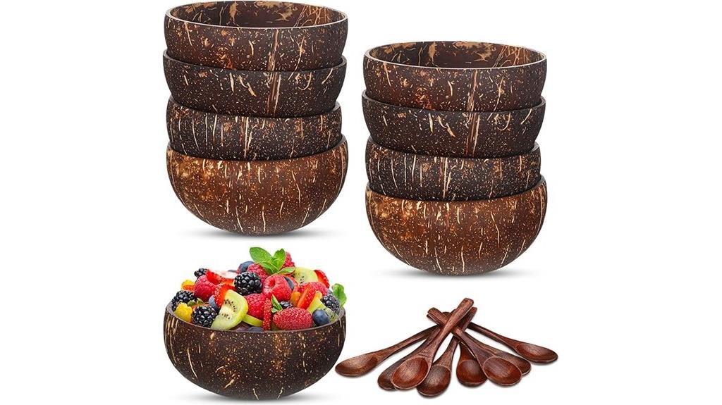coconut bowls spoon set