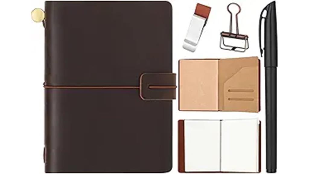 compact leather travel journal