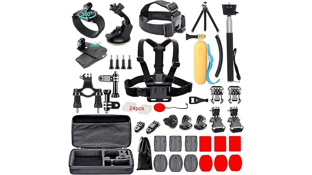 comprehensive action camera accessory kit