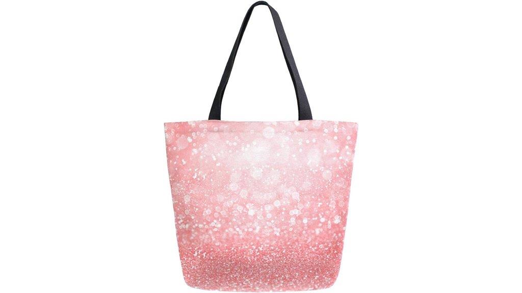coral pink canvas tote