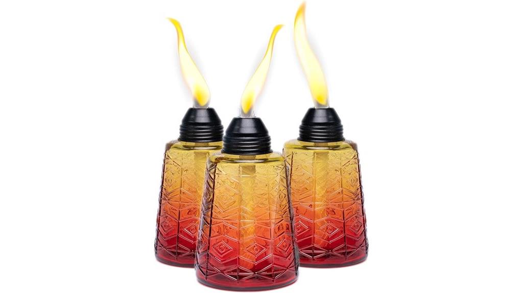 elegant crimson glass torches