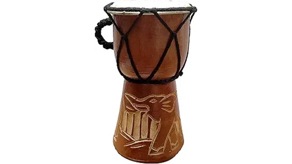 elephant giraffe turtle carved drum