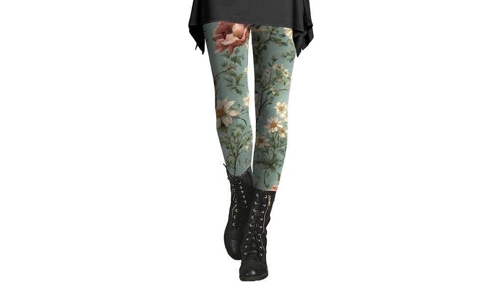 floral tummy control leggings