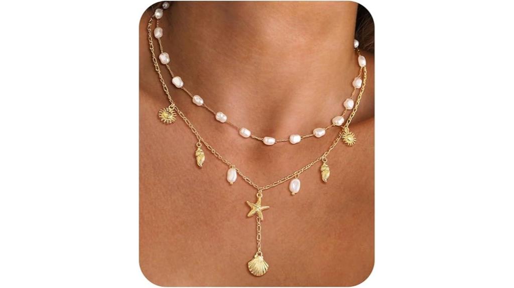 gold plated shell necklace