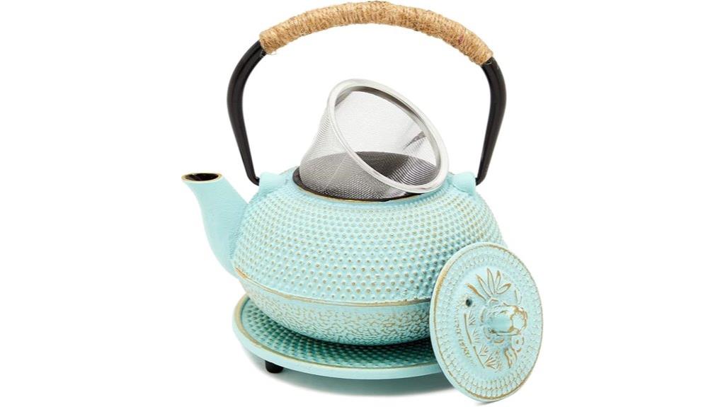green cast iron kettle