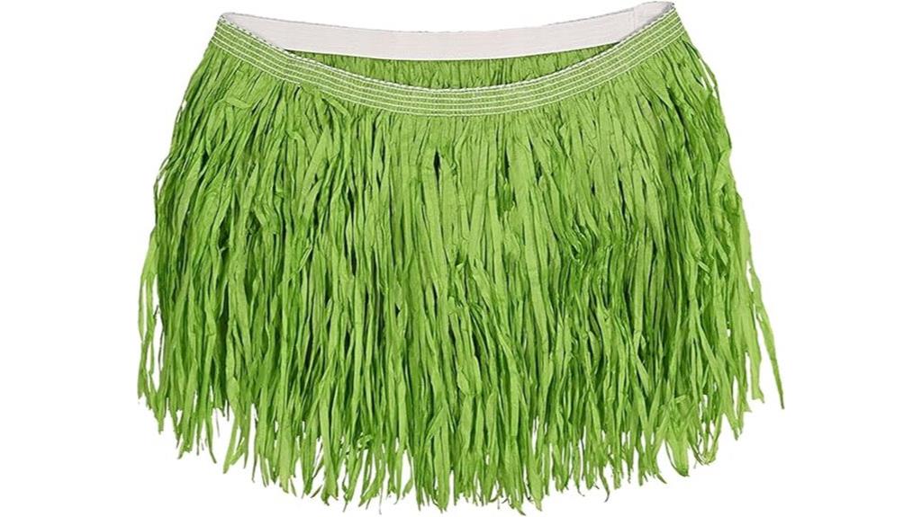 green paper hula skirt