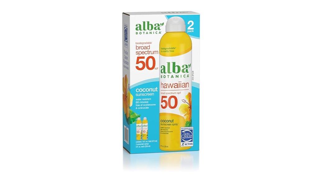 hawaiian coconut sunscreen pack