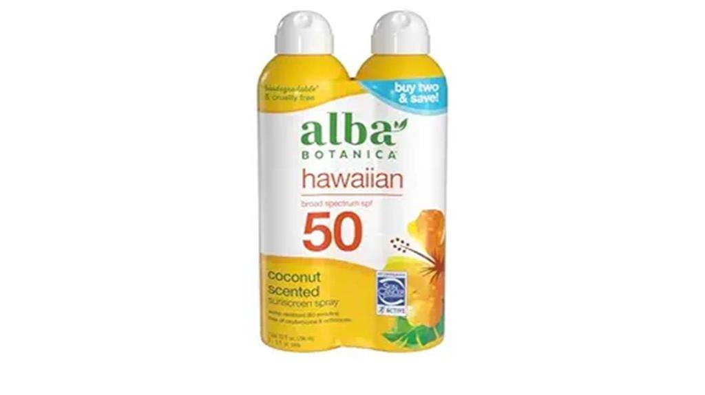 hawaiian coconut sunscreen pack