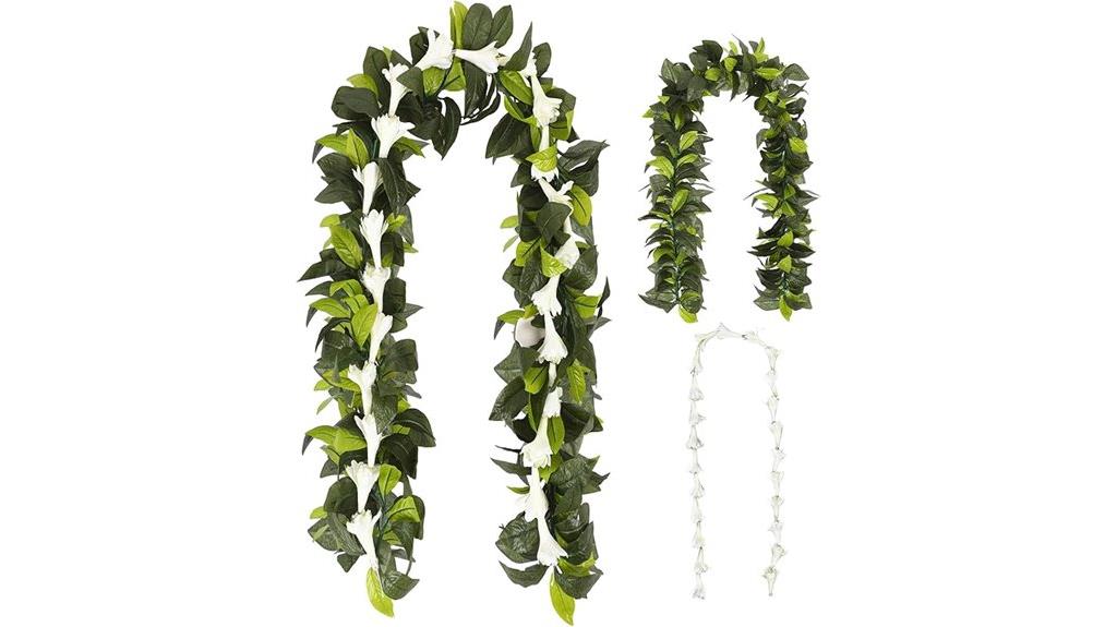 hawaiian flower lei set