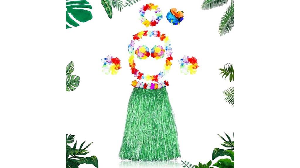 hawaiian grass skirt set