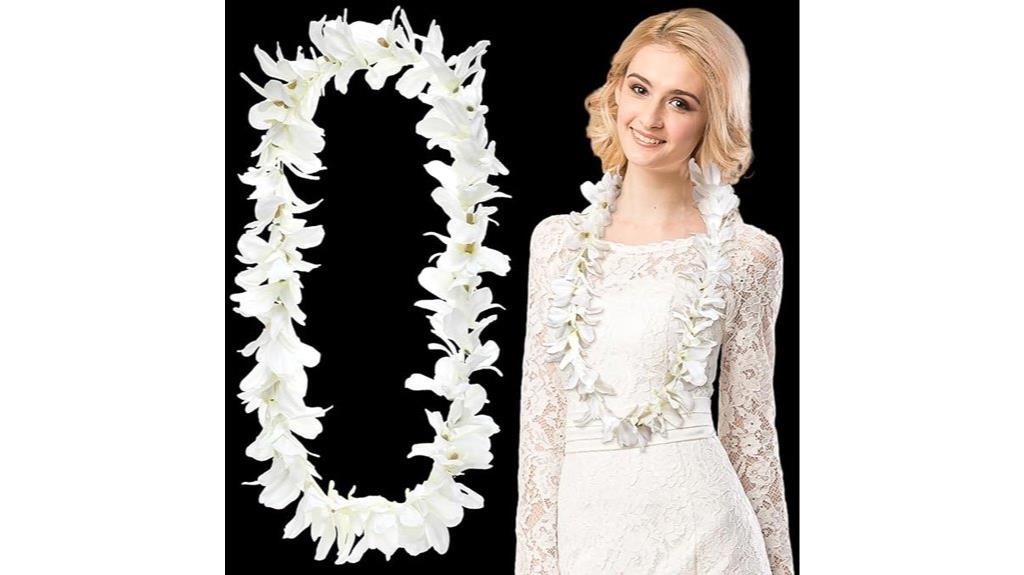 hawaiian white orchid garland