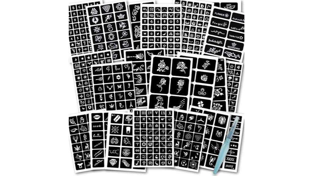 henna tattoo stencil kit