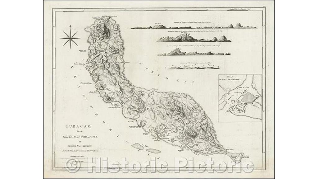 historic curacao map 1795