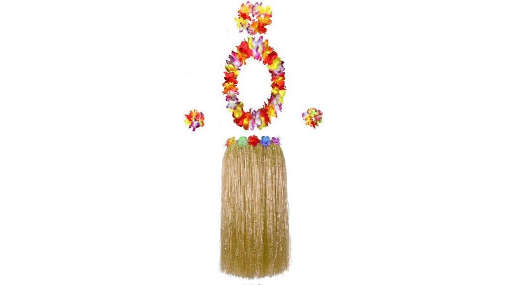 hula grass skirt set