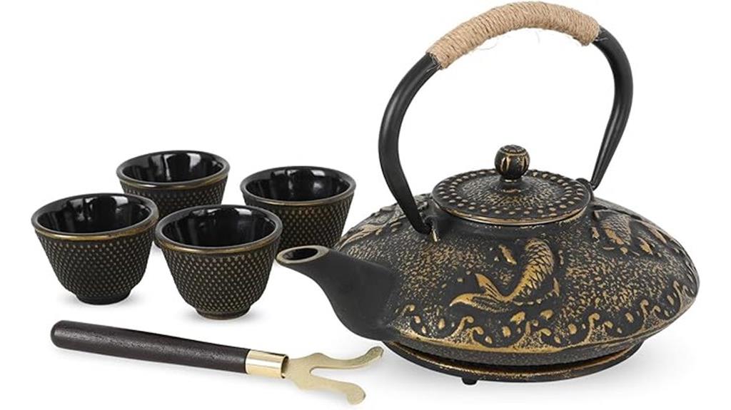 koi fish teapot set