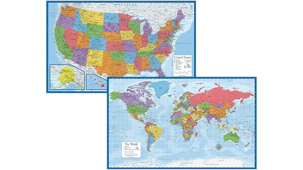laminated us map poster