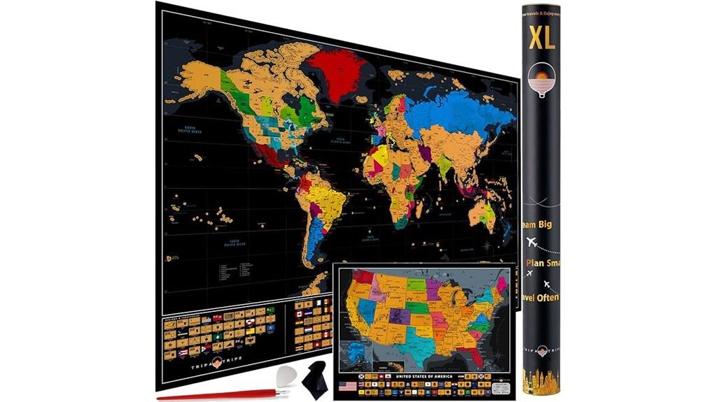 large world map with flags