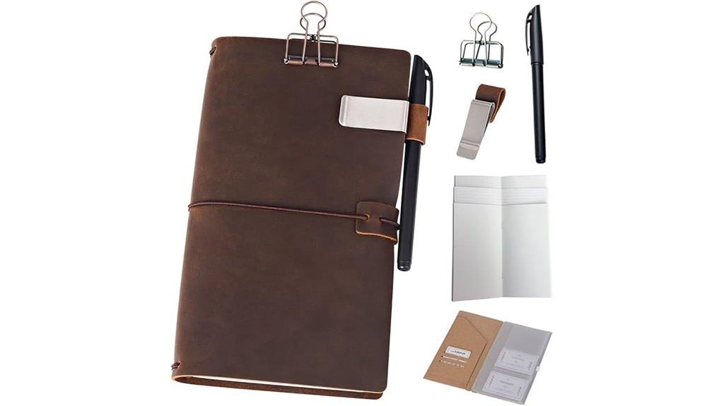 leather travel journal with inserts