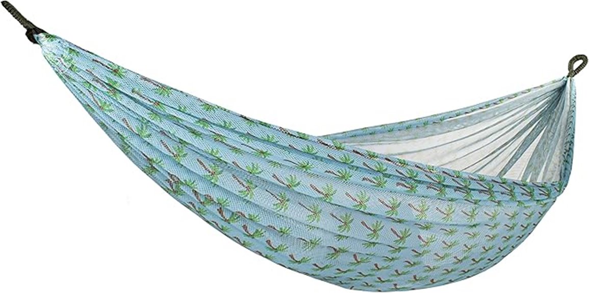 light blue palm tree hammock