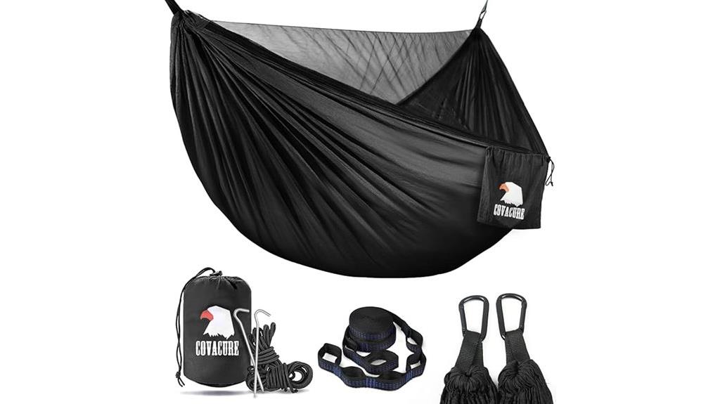 lightweight black double hammock