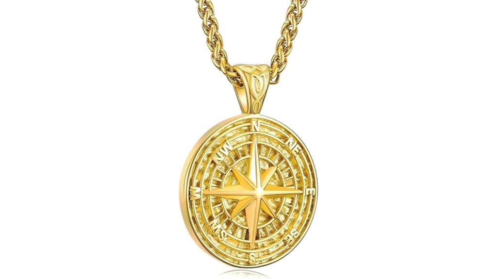 men s graduation compass necklace