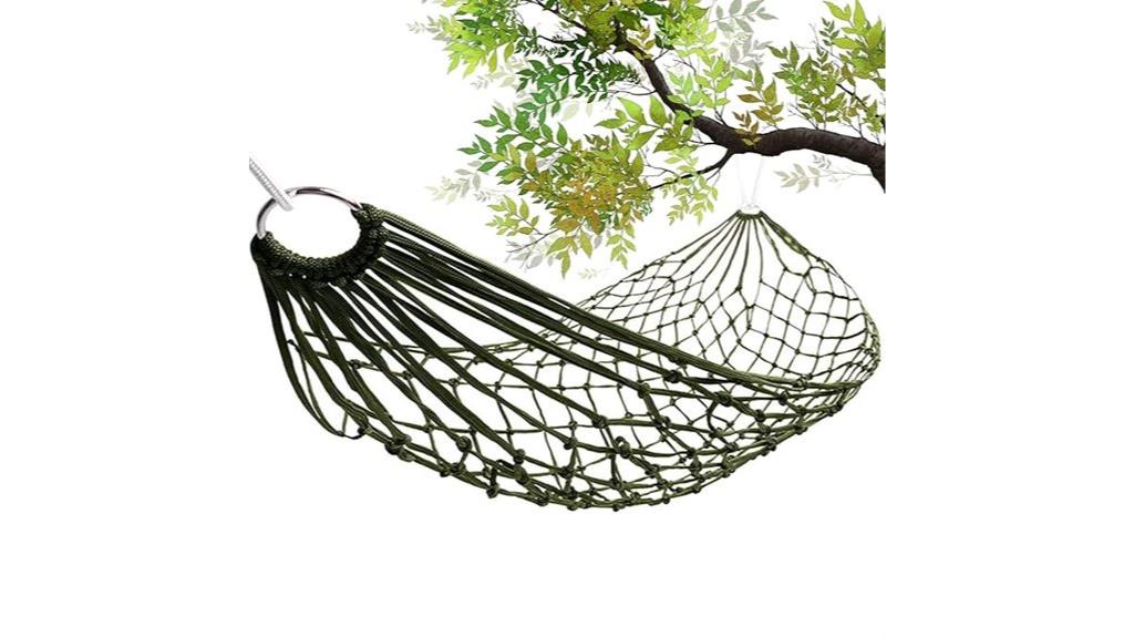 outdoor nylon rope hammock