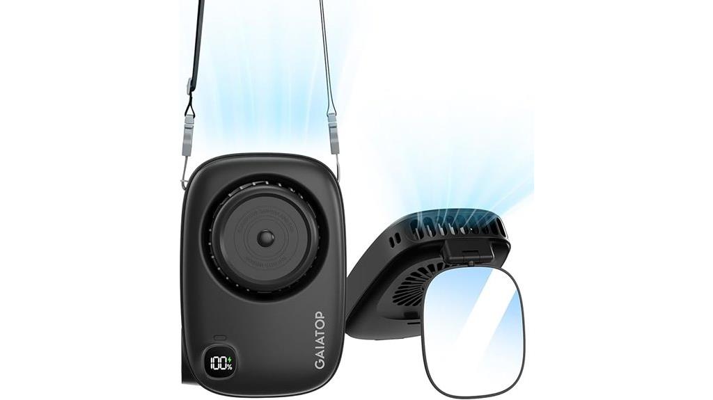 portable neck fan with led