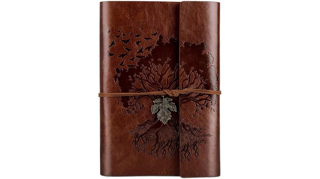 refillable brown leather journal